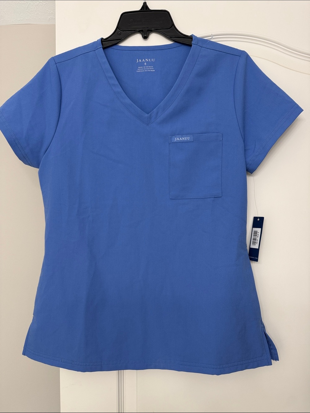 Jaanuu Women's V-Neck Scrub Top in Cobalt